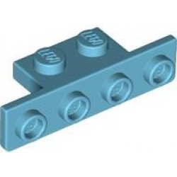 Bracket 1 x 2 - 1 x 4 with Rounded Corners at the Bottom: {умерено небесносин}