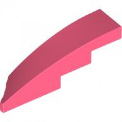 BRICK 1X4X1, HALF BOW W/ CUT, RIGHT: {пъстро коралов}