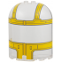Cylinder Half 3 x 6 x 6 Closed on Top with 2 Studs with Yellow SW The Razor Crest Canopy Pattern: {прозрачен}