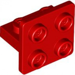 PLATE 1X2, W/ 1.5 PLATE 2X2, CENTERED: {ярко червен}