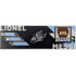 Tile 2 x 6 with White 'LIONEL MESSI' and Signature, Reddish Brown and Bright Light Blue Portrait and Argentine Flag Colors on Black Background Pattern: {бял}