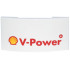 Slope, Curved 4 x 2 x 2/3 Double with Yellow Shell Logo and Red 'V-Power' Pattern: {бял}