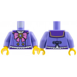 Torso Dark Purple Collar, Dark Pink Bow, Gold Buttons and Broach Pattern / Blue Violet Arms / Yellow Hands: {синьо виолетов}
