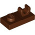 Plate, Modified 1 x 2 with Open O Clip on Top: {червеникаво-кафяв}