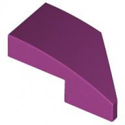 LEFT PLATE 1X2, W/ BOW, 45 DEG. CUT: {ярко червеникаво-виолетов}
