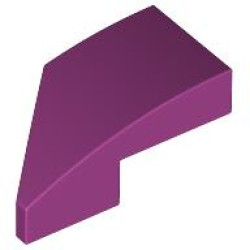 RIGHT PLATE 1X2, W/ BOW, 45 DEG. CUT: {ярко червеникаво-виолетов}