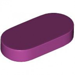 TILE 1X2, 1/2 CIRCLE: {ярко червеникаво-виолетов}