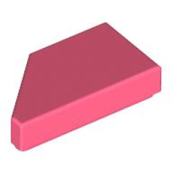 TILE 1X2, DEG. 45, CUT, RIGHT: {пъстро коралов}