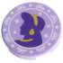 Tile, Round 2 x 2 with Bottom Stud Holder with Dark Purple and Gold Jasmine Silhouette, White Flowers, Stars, and Diamonds Pattern: {лавандулов}