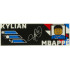 Tile 2 x 6 with White 'KYLIAN MBAPPÉ' and Signature, Blue and Red Portrait and French Flag Colors on Black Background Pattern {MBAPPE}: {бял}