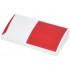 Slope, Curved 2 x 4 x 2/3 with Bottom Tubes with Red Square and Curved Line Pattern Model Left Side: {бял}