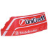 Wedge 8 x 3 x 2 Open Right with White Curved Lines and 'Bitdefender' and Black 'Unicredit' Logos Pattern: {ярко червен}