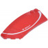 Wedge 8 x 3 x 2 Open Left with White Curved Line and '#JB17' Pattern: {ярко червен}