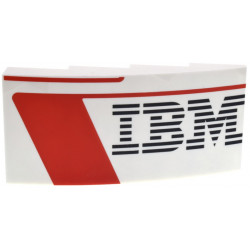 Slope, Curved 8 x 4 x 1 2/3 with Black 'IBM' Logo, Red Panel and Lines Pattern Model Right Side: {бял}