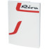 Slope, Curved 3 x 4 x 2/3 with Red Curved Lines and Black Script 'Riva' Logo Pattern Model Left Side: {бял}