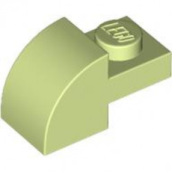 BRICK, 1X2X1, BOW, W/ CUTOUT: {пролетно жълто-зелен}