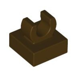 PLATE 1X1 W. UP RIGHT HOLDER: {тъмно кафяв}