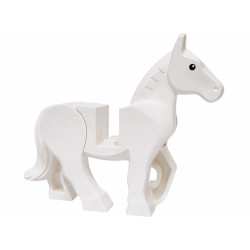 Horse, Movable Legs with Black Eyes Pattern (Shadowfax): {бял}