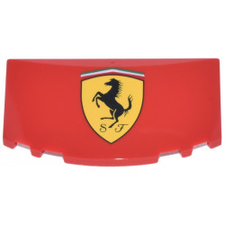 Windscreen 3 x 6 x 1 1/3 Curved with Ferrari Shield Logo Pattern: {ярко червен}