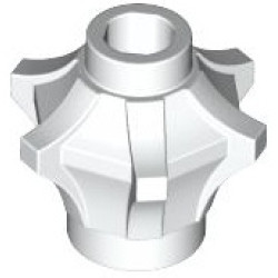 Rock 1 x 1 Crystal 6 Point (Mace Head / Brick, Round 1 x 1 with 6 Barbs / Points): {бял}