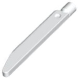 Minifigure, Weapon Sword Blade with Bar End (SW Darksaber): {бял}
