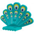 Minifigure Costume Turkey / Peacock Fan Tail with Yellow, Metallic Light Blue, and Dark Blue False Eyes Pattern: {ярко синьо-зелен}