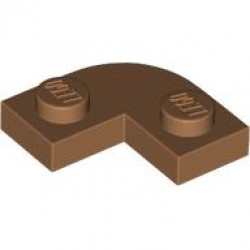 PLATE 2X2, 1/4 CIRCLE, W/ CUT OUT: {умерен нуга}