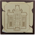 Tile 2 x 2 with Dark Tan Mayor Manor Sketch on Tan Background Pattern: {тъмно кафяв}