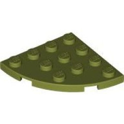 Plate, Round Corner 4 x 4: {маслинено зелен}
