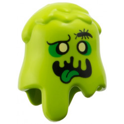 Minifigure, Headgear Head Cover, Slime with Black Insect and Mouth, Bright Green Tongue Rings Around Eyes Pattern: {ярко жълто-зелен}
