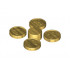 Minifigure, Utensil Coins on Sprue (10, 20, 30, 40) Type 1: {хромирано златист}