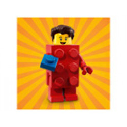 Колекционерски мини фигурки серия 18 - Момче в костюм на лего тухличка, разпечатана