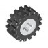 Wheel 8mm D. x 6mm with Black Tire 15mm D. x 6mm Offset Tread Small (4624 / 3641): {бял}