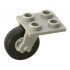 Plate, Modified 2 x 2 Thin with Plane Single Wheel Holder and Trans-Clear Wheel with Black Tire 14mm D. x 4mm Smooth Small Single (2415 / 3464c01): {сив}
