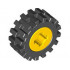 Wheel 8mm D. x 6mm with Black Tire 15mm D. x 6mm Offset Tread Small (4624 / 3641): {ярко жълт}