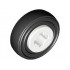 Wheel 8mm D. x 6mm with Black Tire 14mm D. x 4mm Smooth Small Single (4624 / 3139): {бял}