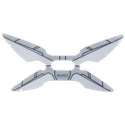 Plastic Part for Set 76269 - Wings with Silver Panels and Hexagons and Dark Bluish Gray Lines Pattern: {неопределен}