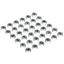 Tile, Round 1 x 1, Alphabet Letters, 36 in Bag (Multipack) : {бял}