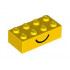 Brick 2 x 4 with Smile and Frown Pattern on Opposite Sides: {ярко жълт}