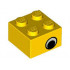 Brick 2 x 2 with Eye with White Pattern on Two Sides, Offset: {ярко жълт}