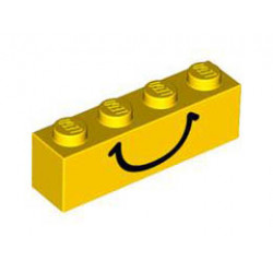 Brick 1 x 4 with Smile Pattern: {ярко жълт}