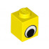 Brick 1 x 1 with Eye Simple Black and White Pattern: {ярко жълт}