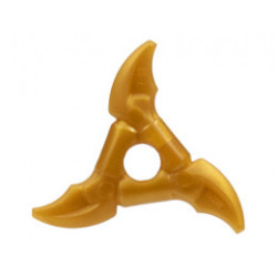 Minifigure, Weapon Throwing Star (Shuriken) with Smooth Grips and Curved Blades: {топло златист}