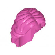 Dark Pink Minifigure, Hair Female Mid-Length Wavy with Center Part: {ярко пурпурен}