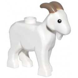 Goat with Black Eyes and Dark Tan Horns Pattern: {бял}