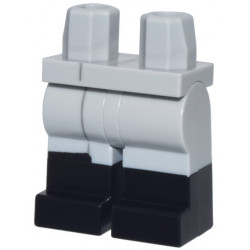 Light Bluish Gray Hips and Legs with with Molded Black Lower Legs / Boots and Printed Dark Bluish Gray Line (Trench Coat Trim) Pattern: {умерено каменно сив}