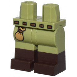 Olive Green Hips and Legs with Molded Dark Brown Lower Legs / Boots and Printed Reddish Brown Belt, and Medium Nougat Pouch Pattern: {маслинено зелен}