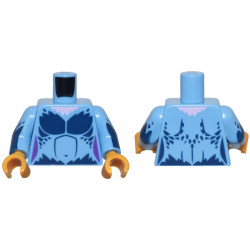 Medium Blue Torso Female Dark Blue Chest Feathers and Bright Pink Neck Pattern / Medium Blue Arms with Dark Blue Feathers Pattern / Pearl Gold Hands: {умерено син}