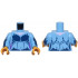 Medium Blue Torso Female Dark Blue Chest Feathers and Bright Pink Neck Pattern / Medium Blue Arms with Dark Blue Feathers Pattern / Pearl Gold Hands: {умерено син}