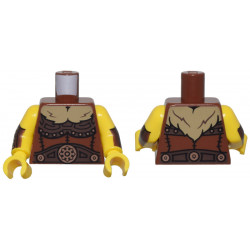 Reddish Brown Torso Dark Brown Armor, Copper Emblems and Dark Tan Fur Collar Pattern / Yellow Arms with Dark Brown Bracers Pattern / Yellow Hands: {червеникаво-кафяв}